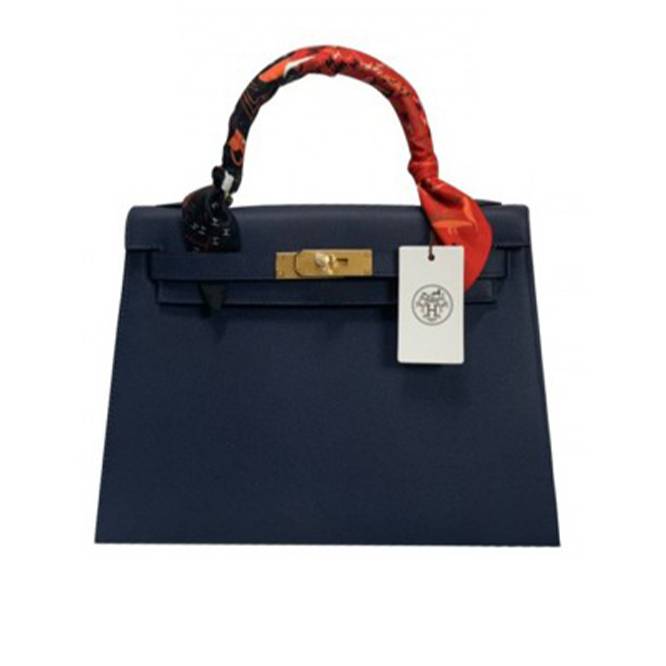 H**mes herH**mes birkin bag elephant blue epsom half-handmade (25cm*20cm*13cm)